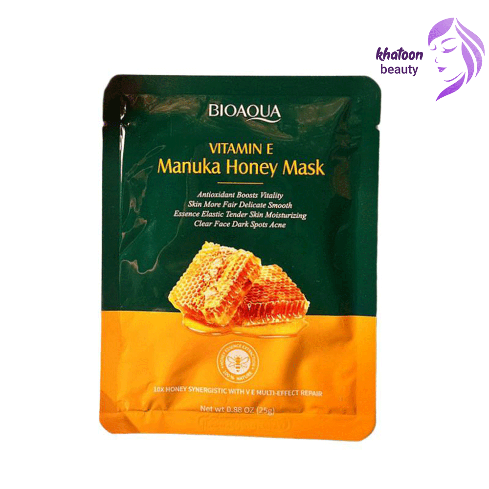 خاتون-بیوتی-ماسک-عسل-بیوآکوا ماسک ورقه ای ویتامین E و عسل بیوآکوا